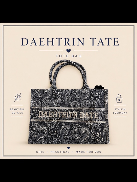 Handbags - Black and White Paisley Tote